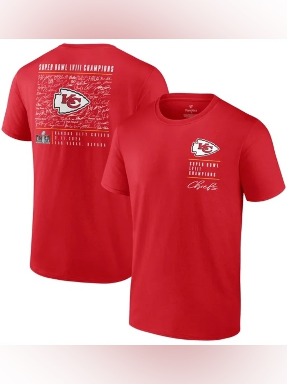 NFL Fanatics Kansas City Chiefs Super Bowl LVIII 2024 Team Signatures XL NEW